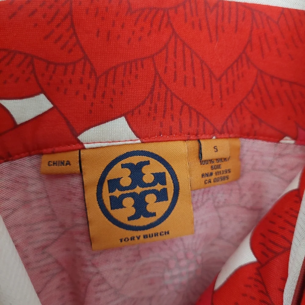 Tory Burch Red and White Floral Dress